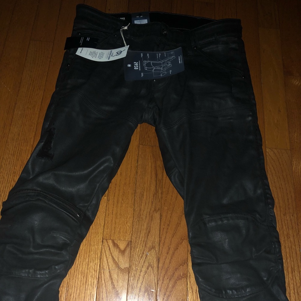 G STAR JEANS 5620 SUPER SLIM ZIP KNEE DISTRESSED